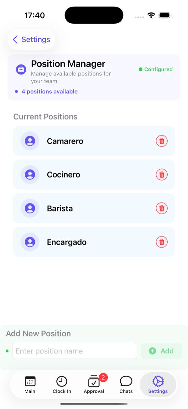 Position manager.