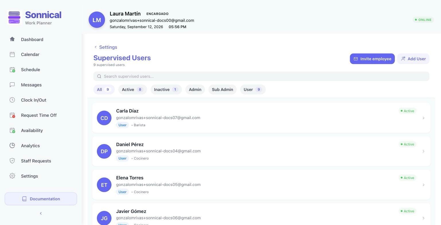 The same management on the web.