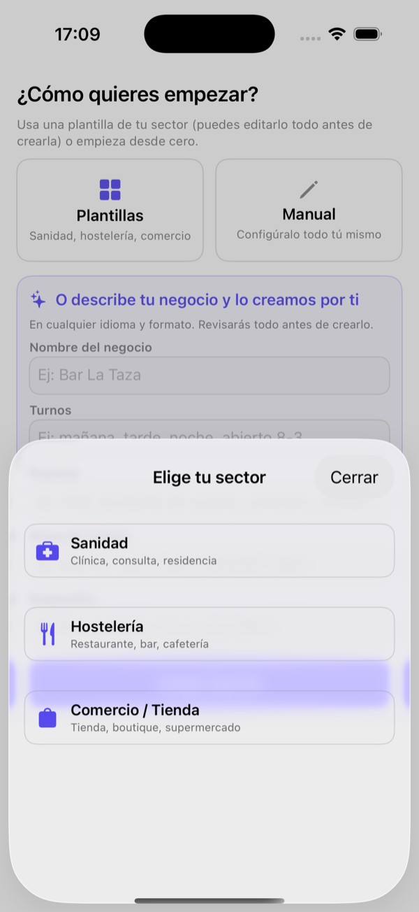 Sanidad, Hostelería o Comercio.