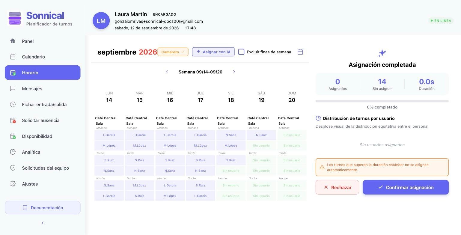 En la web, la propuesta se revisa en el panel derecho con el reparto por persona.